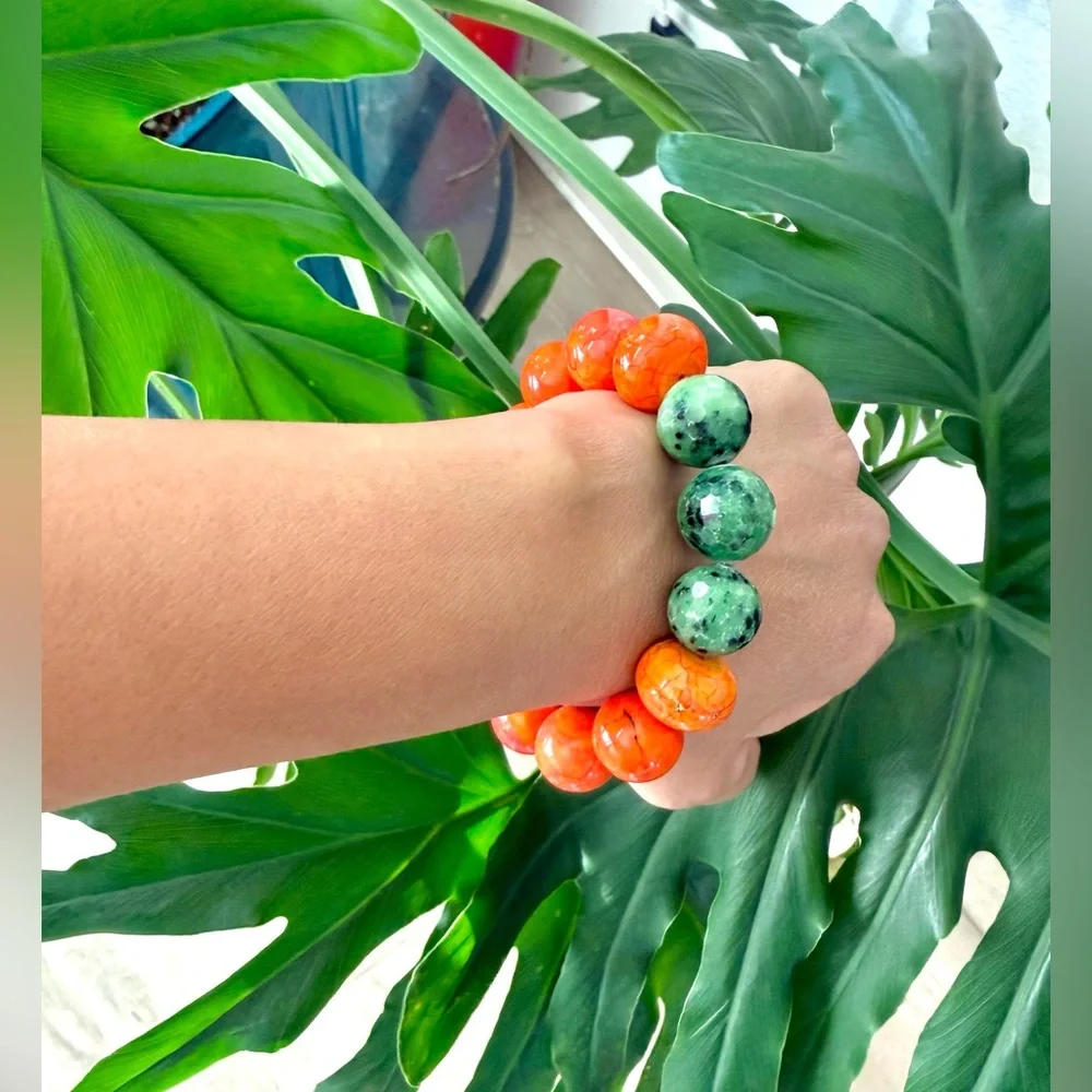 Ruby on Fuchsite & Howlite bracelet (one) - Picture 3 of 4